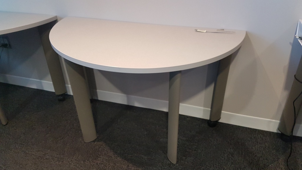 Half Circle Table - wood,  metal