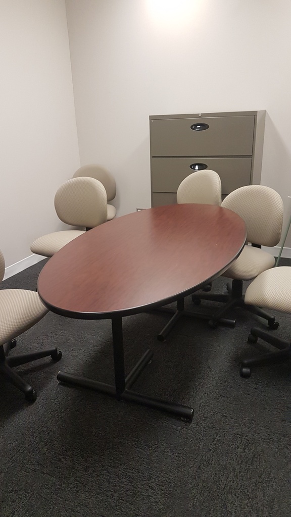 Oval Table Brown - wood, metal