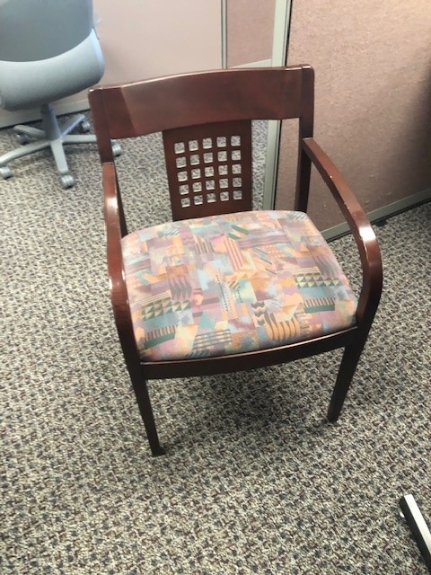 wood side chair designed fabric