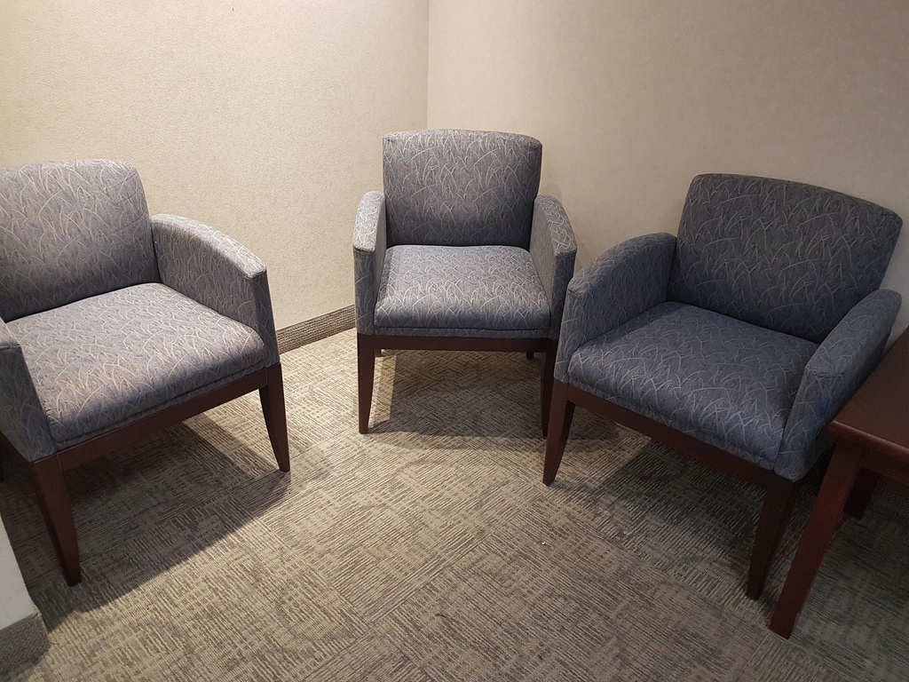 Guest Chair (blue, wood)