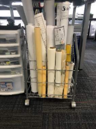 Silver Metal Stand on wheles