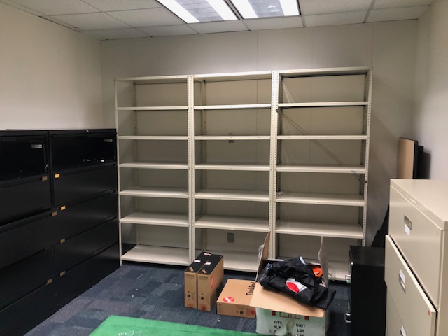 Metal shelving section
