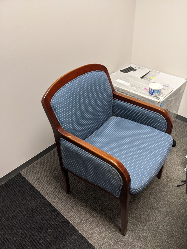 Blue Wooden Guest Chair