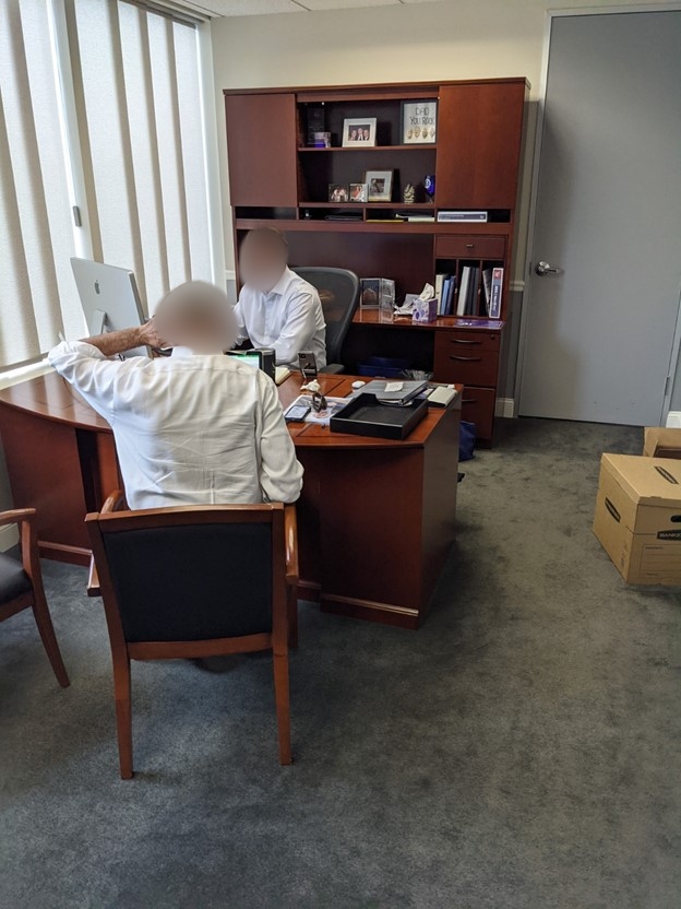 Wooden U-Shape Desk With Hutch