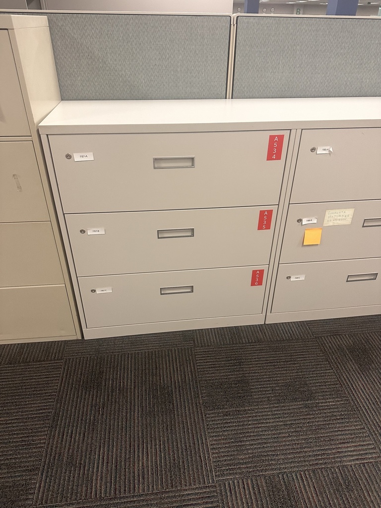 File cabinet, 3-drawer, gray, 36"