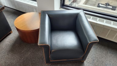 Leather tub chairs