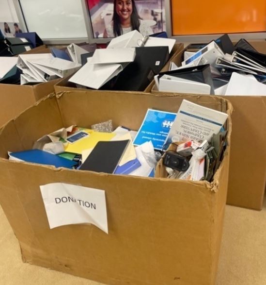Boxes Office Supplies, Ornaments, Misc. Office Items