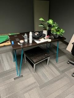 Small Wood Table 24"D X 36"W