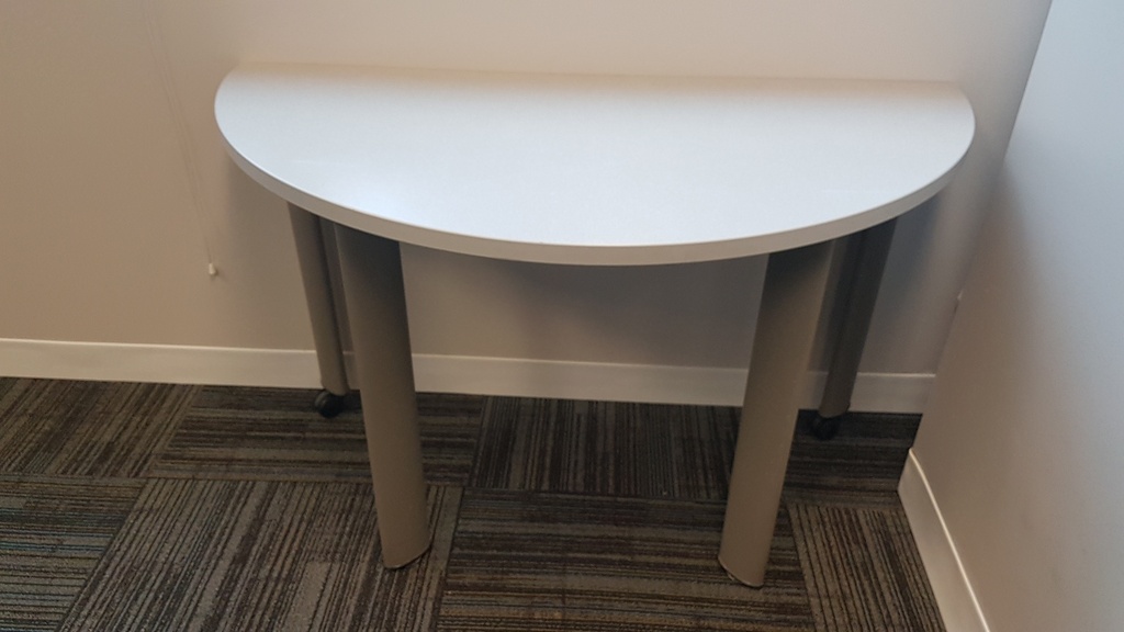 Half moon table - wood, metal