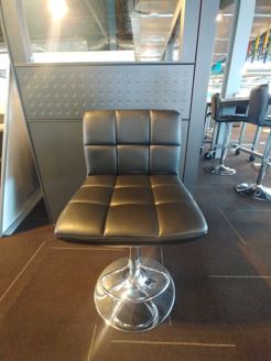 High-back chair, black leather