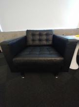 Chair, black leather