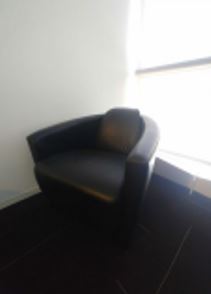Chair, black leather