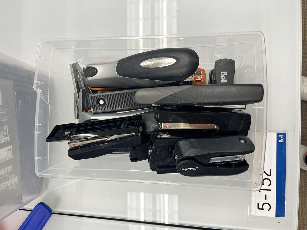 Box of staplers, with staples