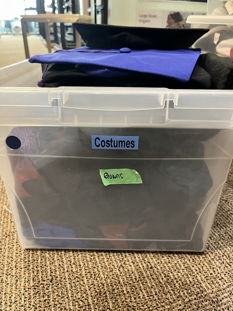 Bin of costume gowns