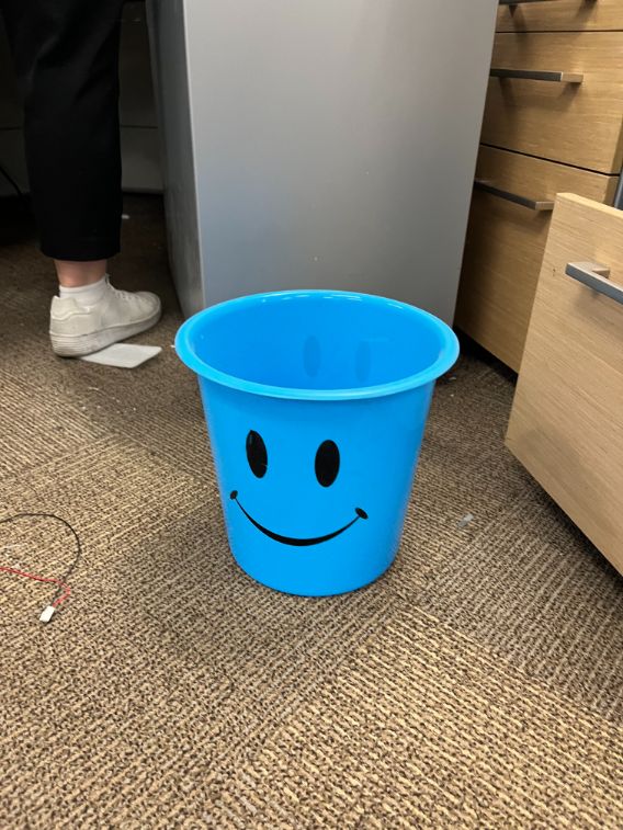 Smiley face bin