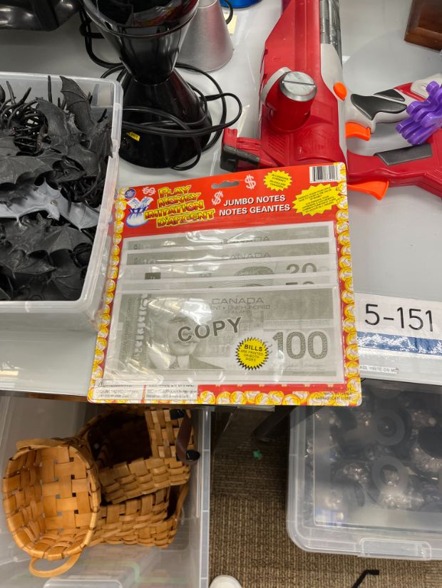 Large artificial $100 bills