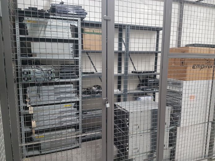 Metal shelving, misc.