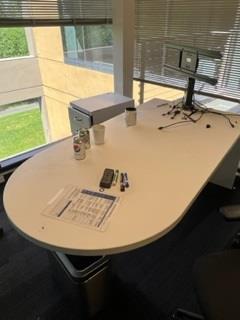 Wood Penisula Table/ 36" x 72"