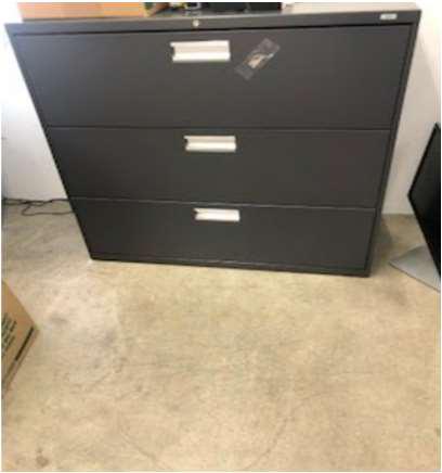 3 Drawer Black File Cabinet