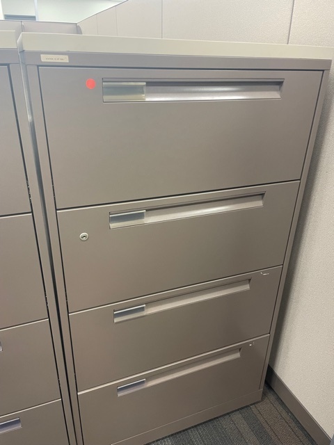 Grey 4 Drawer Lateral Filing Cabinet