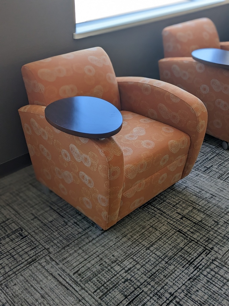 club chairs w/ tablet arm on casters