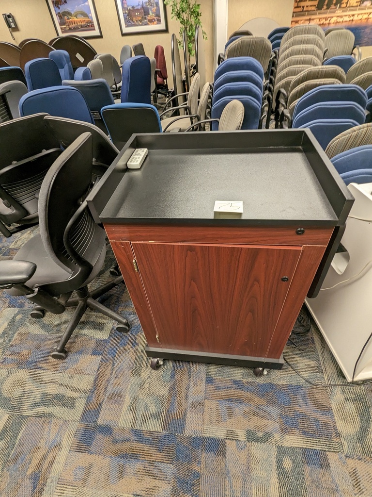 mobile lectern/cart wood tone (2'x3'x3')