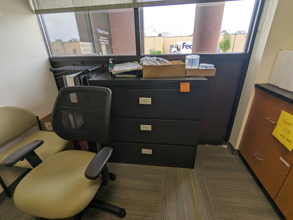 3-drawer black metal lateral file