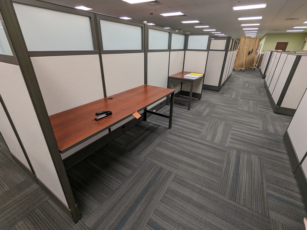 work table with sawhorse look base