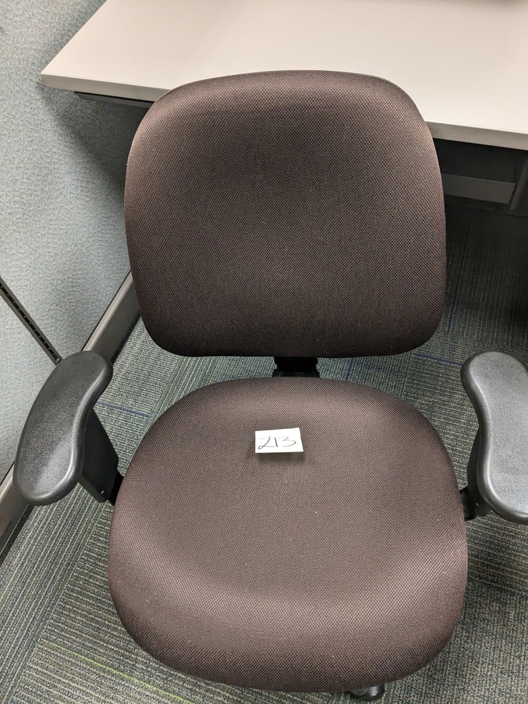 task chair, fully upholstered, fixed arms, swivel base