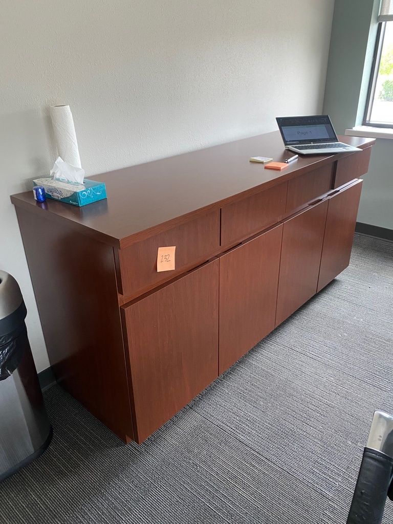 buffet credenza, 4 drawers, 2 2-door cabinet openings to shelves