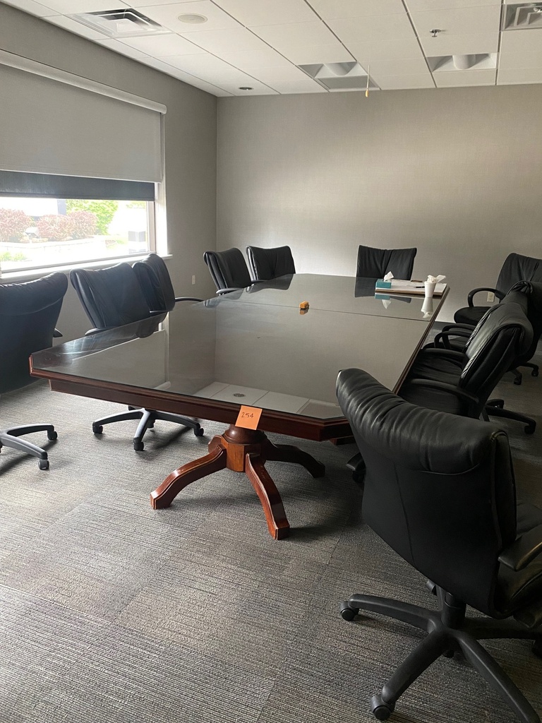 large conference table with glass top