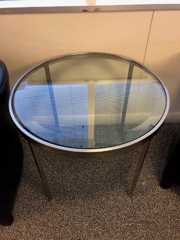 Clear Glass Round Side Table