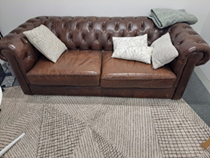 Sofa, Brown Leather, 2040x950x730