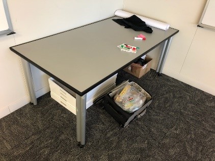 Grey Training Table with Wheels (32inch x 5ft)
