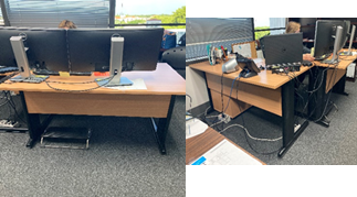 Wood Desk with Black Legs, 47x31x39"