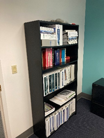 Black Wood Bookcase, 36x12x72"