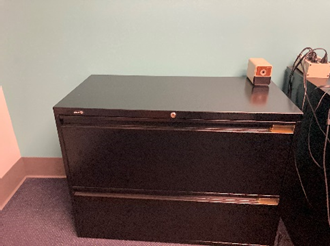 Small Black File Cabinet, 36x18x27"
