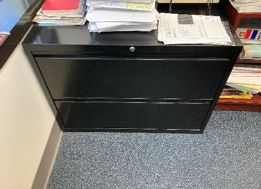 Small Black File Cabinet, 36x18x28"