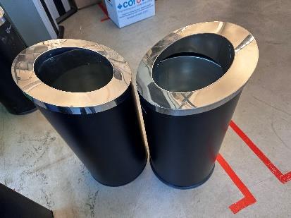 Black Metal Trash Bin