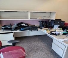 L - Shape table with overhead (75”X69”)