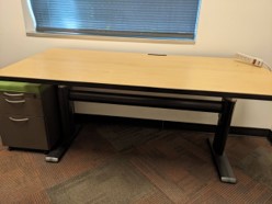 brown top crank desks