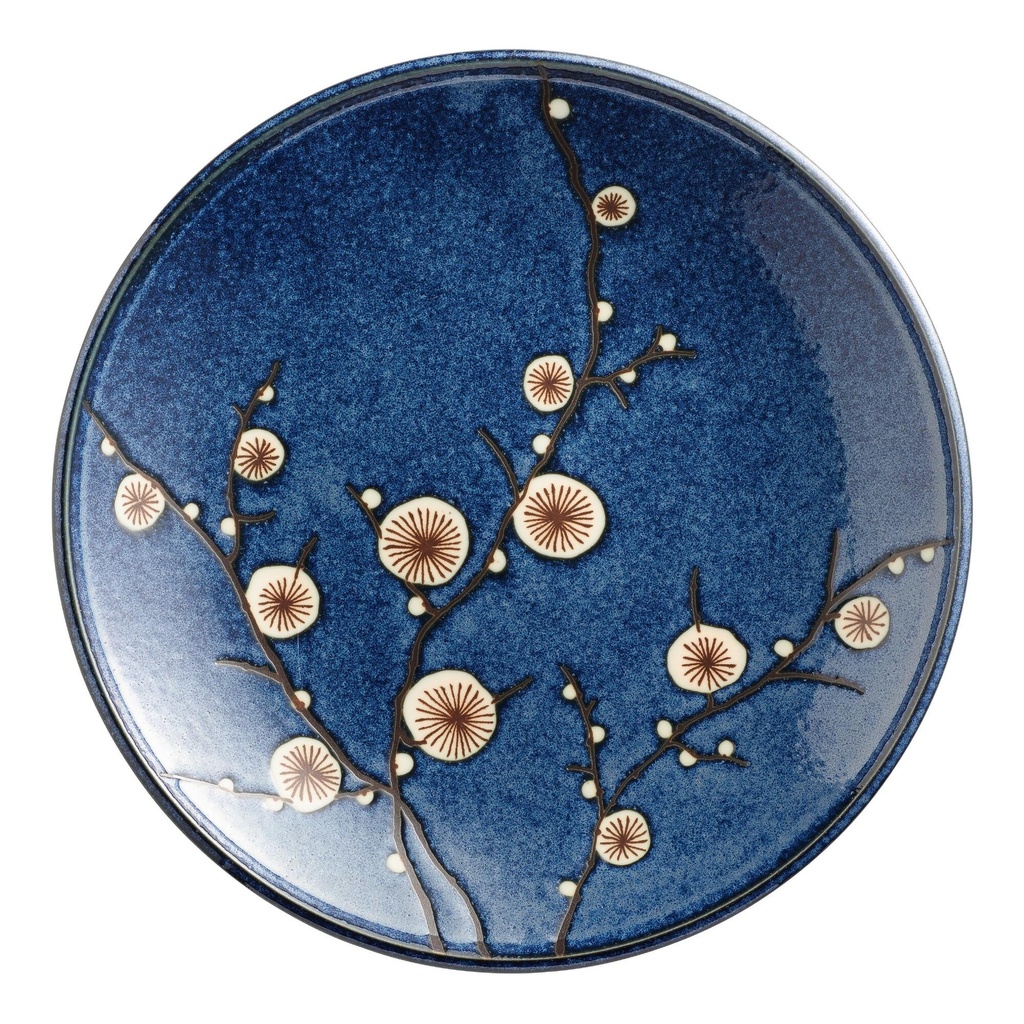 Large Handpainted Decorative Dinner Plate, Blue