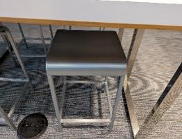 Stool, Silver, 15" x 15" x 24"