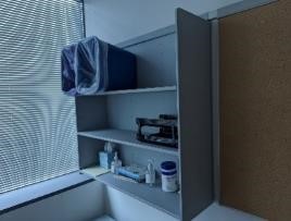 Bookshelf, Rail-Mounted, Grey, 42" x 41" x 12.5"