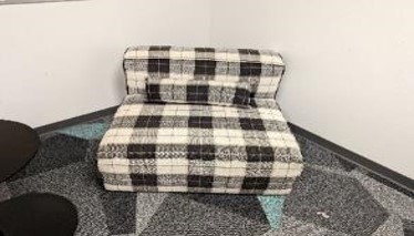 Chair, Lounge, White/Black, 28" x 39" x 39"