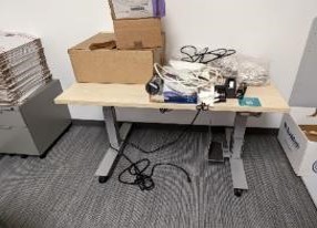 Desk, Height-Adjustable, Ash