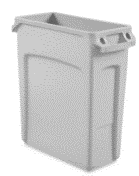 Trash Bin, Plastic, Grey, 22" x 11" x 25"
