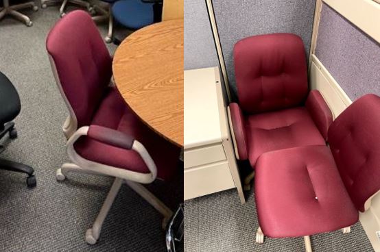 Red Task Chair with Red Arms