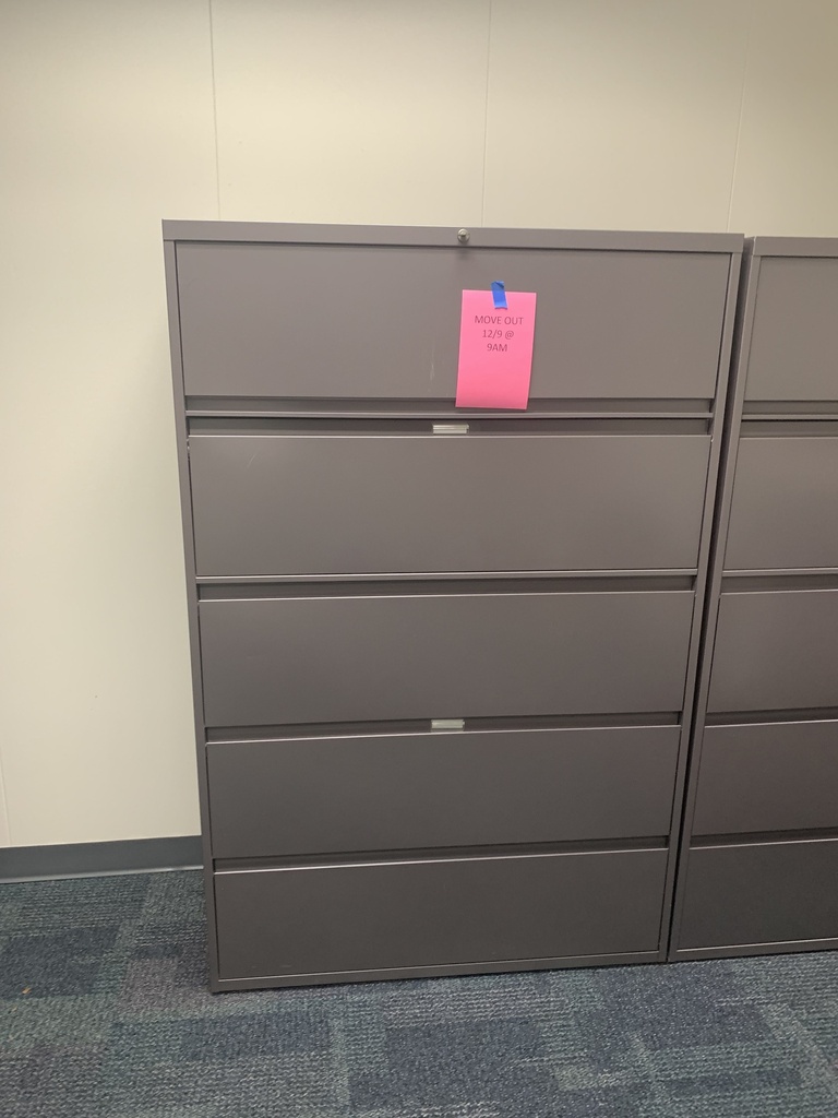 file cabinet 5 drawer lateral - grey