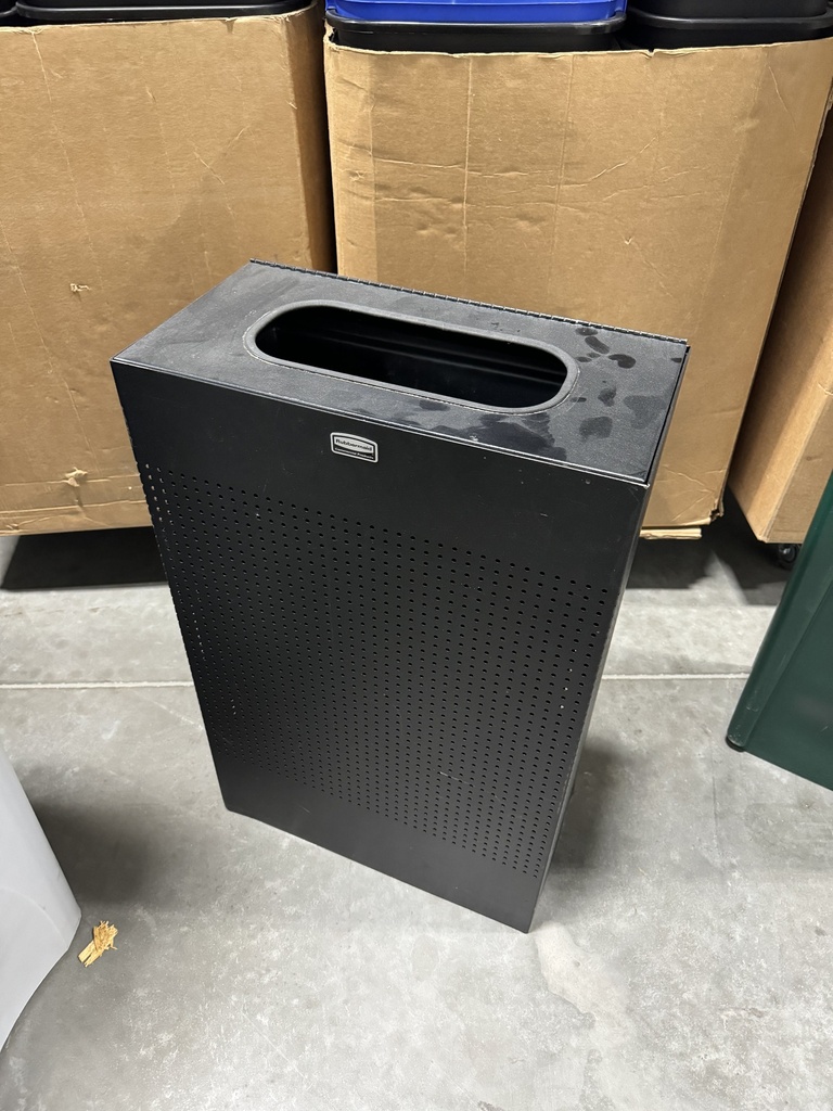 Black Metal Trash Can